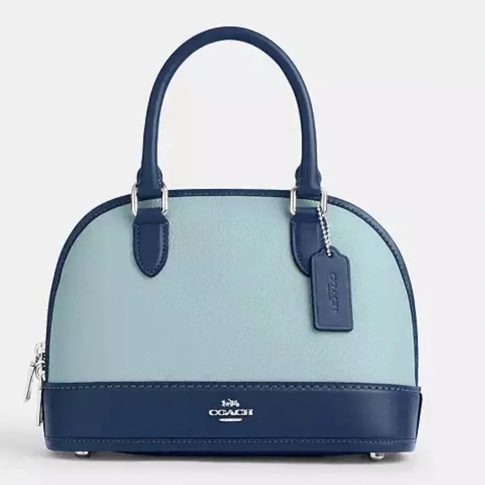 Coach Two-Tone Light Blue and Navy Dome Satchel